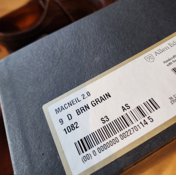 Allen Edmonds MacNeil 2.0 Longwing Brown Scotch Grain Dainite Sole 9D - Picture 5 of 5